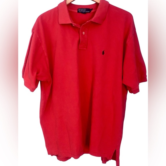 Polo Ralph Lauren Other - Polo Ralph Lauren Orange Polo Top Blue Pony Size XXL